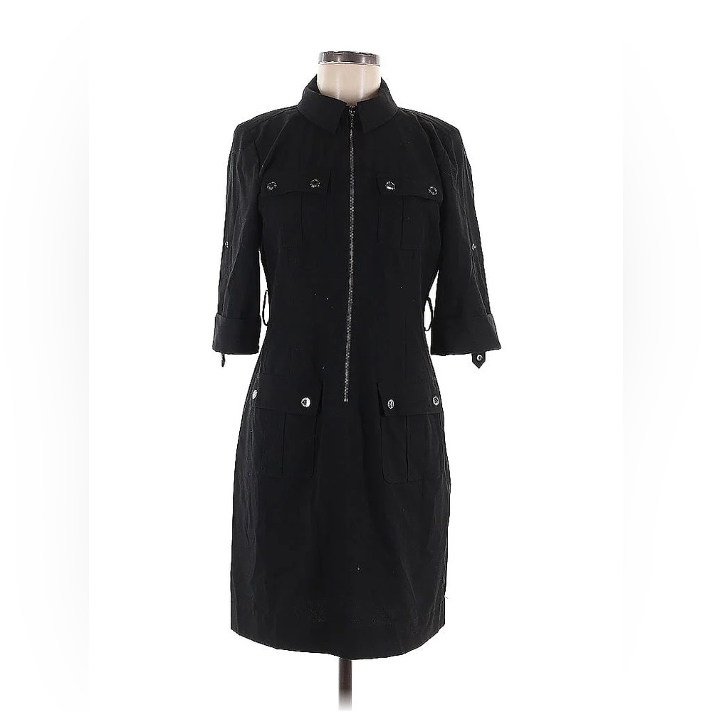 Michael Kors Black Collared Pocketed 3/4 Sleeve Dress - Women’s Size S